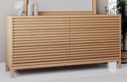 Modus Furniture - Tanner Six Drawer Ash Wood Dresser in Flaxen - QPUD82 view 3