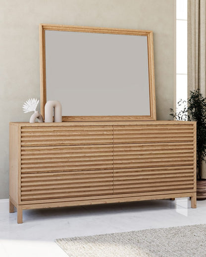 Modus Furniture - Tanner Six Drawer Ash Wood Dresser in Flaxen - QPUD82 view 4