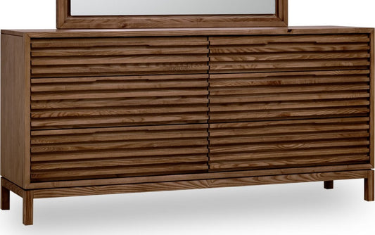 Modus Furniture - Tanner Six Drawer Ash Wood Dresser in Roux - QPUA82 view 1