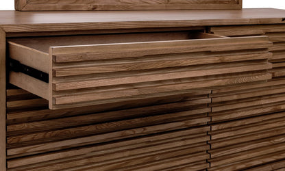 Modus Furniture - Tanner Six Drawer Ash Wood Dresser in Roux - QPUA82 view 3