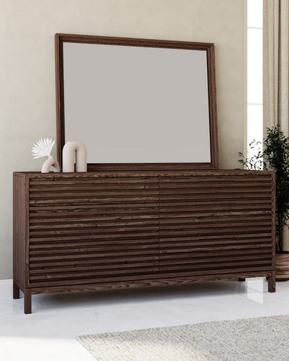 Modus Furniture - Tanner Six Drawer Ash Wood Dresser in Roux - QPUA82 view 6