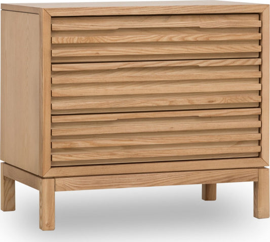 Modus Furniture - Tanner Three Drawer Ash Wood Nightstand in Flaxen - QPUD81B view 1