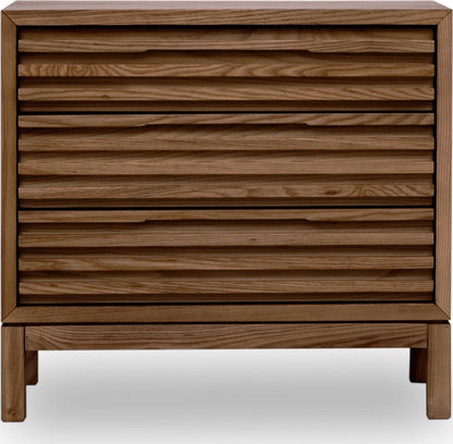 Modus Furniture - Tanner Three Drawer Ash Wood Nightstand in Roux - QPUA81B view 2