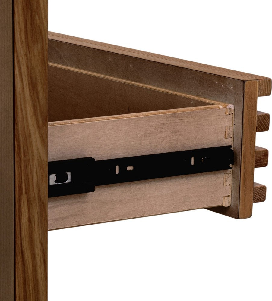 Modus Furniture - Tanner Three Drawer Ash Wood Nightstand in Roux - QPUA81B view 3