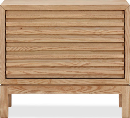 Modus Furniture - Tanner Two Drawer Ash Wood Nightstand in Flaxen - QPUD81 view 2