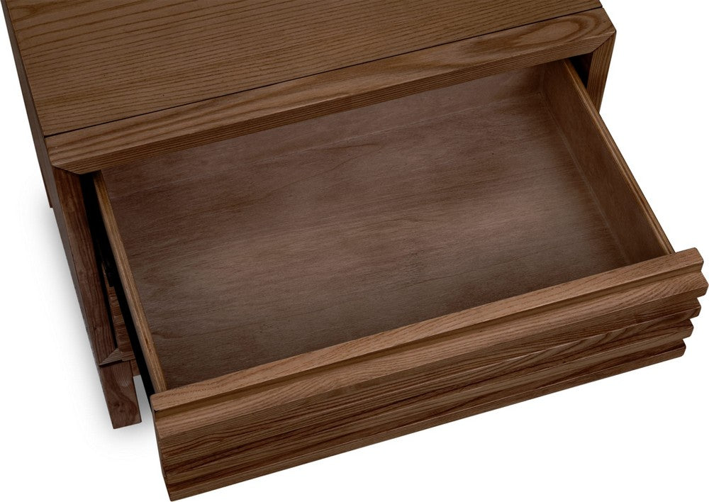 Modus Furniture - Tanner Two Drawer Ash Wood Nightstand in Roux - QPUA81 view 6