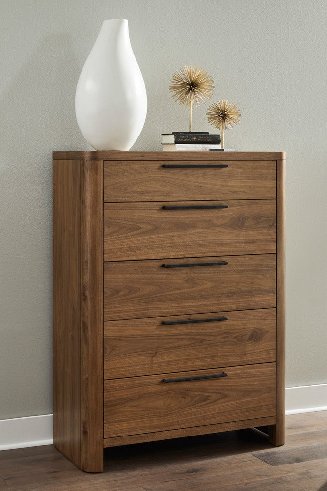 Modus Furniture - Totes Five Drawer Chest in English Walnut - RXVK84 view 3