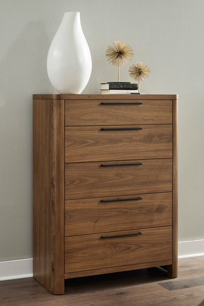 Modus Furniture - Totes Five Drawer Chest in English Walnut - RXVK84 view 3