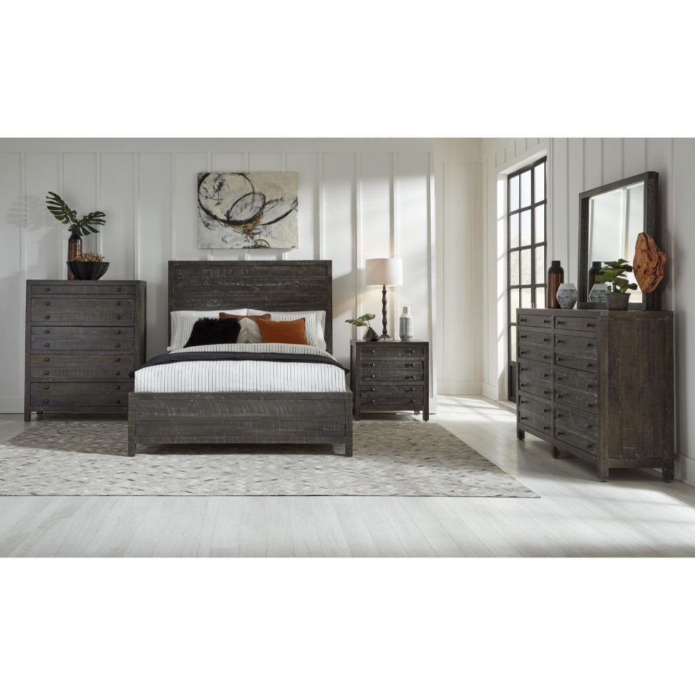 Modus Furniture - Townsend California King-Size Solid Wood Low-Profile Bed in Gunmetal - 8TR9B6 veiw 6