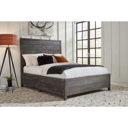 Modus Furniture - Townsend King-Size Solid Wood Low-Profile Bed in Gunmetal - 8TR9B7 veiw 4