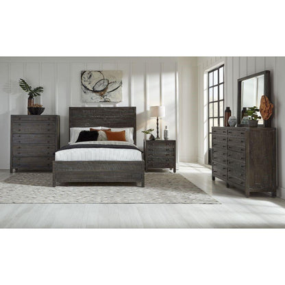 Modus Furniture - Townsend Queen-Size Solid Wood Low-Profile Bed in Gunmetal - 8TR9B5 veiw 4