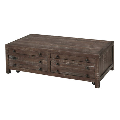 Modus Furniture - Townsend Solid Wood Castered Coffee Table in Java - 8T0621 veiw 4