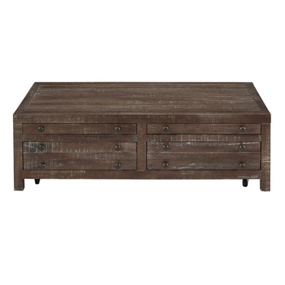Modus Furniture - Townsend Solid Wood Castered Coffee Table in Java - 8T0621 veiw 5
