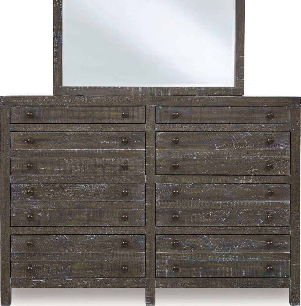 Modus Furniture - Townsend Solid Wood Eight Drawer Dresser in Gunmetal (2024) - 8TR982A view 3
