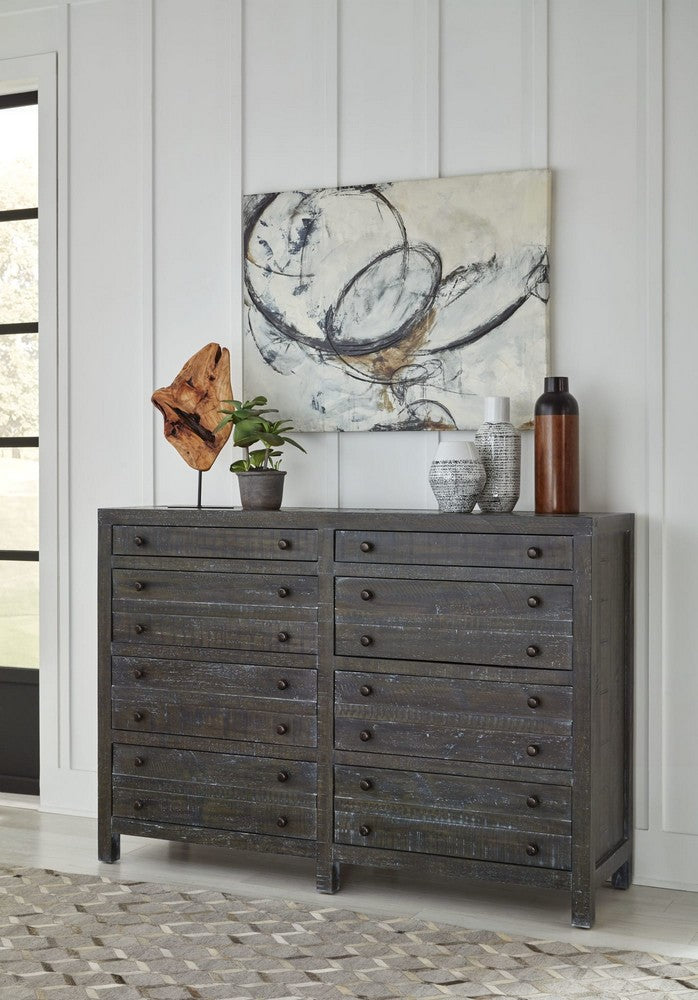 Modus Furniture - Townsend Solid Wood Eight Drawer Dresser in Gunmetal (2024) - 8TR982A view 4