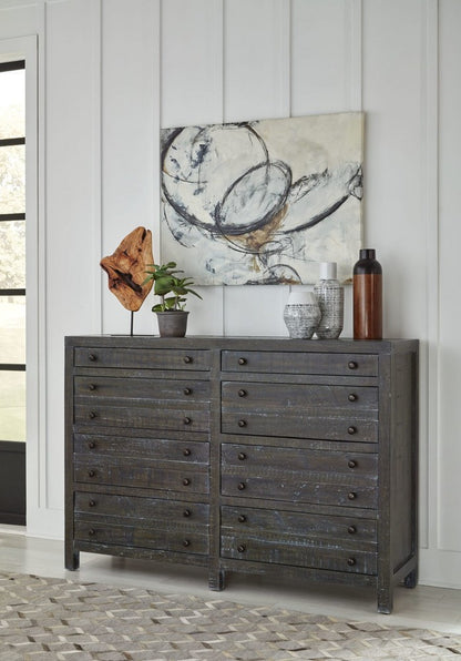 Modus Furniture - Townsend Solid Wood Eight Drawer Dresser in Gunmetal (2024) - 8TR982A view 4
