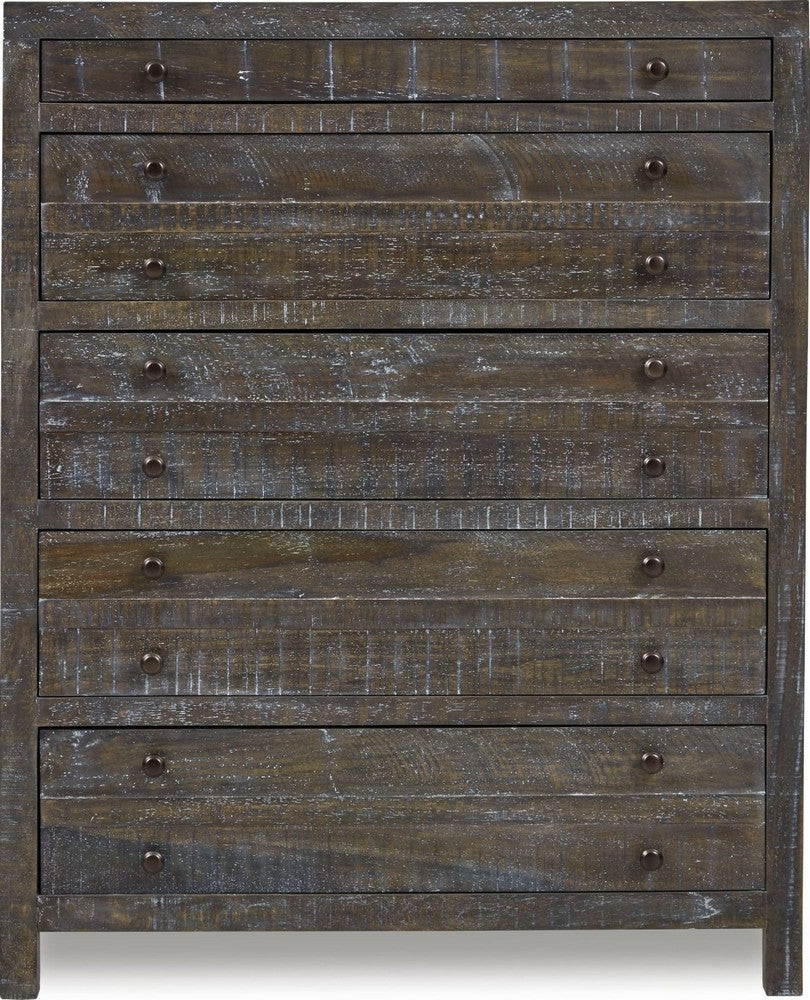 Modus Furniture - Townsend Solid Wood Five Drawer Chest in Gunmetal (2024) - 8TR984A view 2