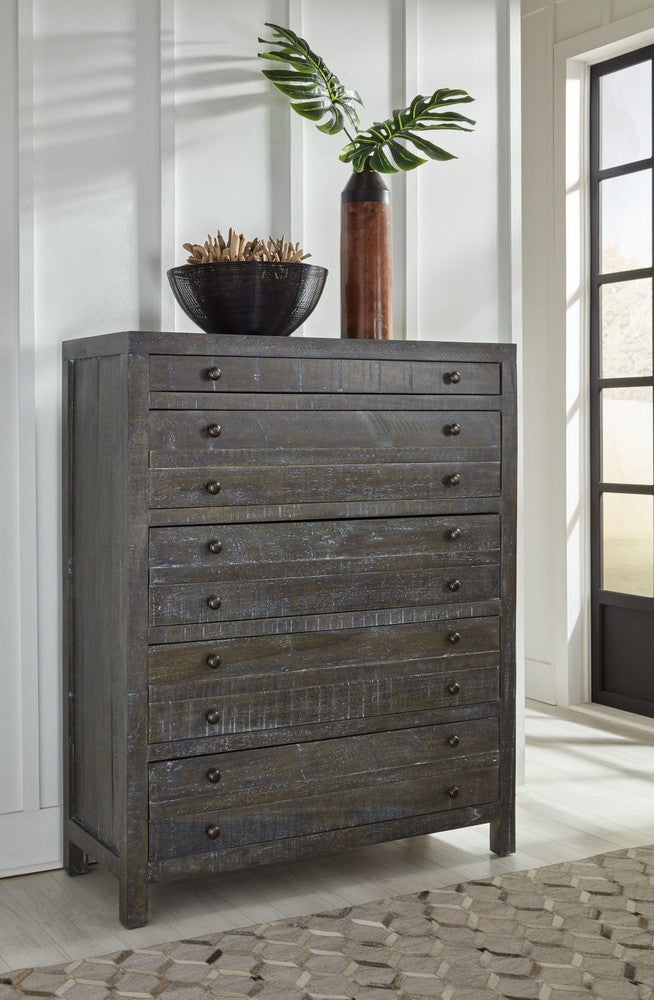 Modus Furniture - Townsend Solid Wood Five Drawer Chest in Gunmetal (2024) - 8TR984A view 3
