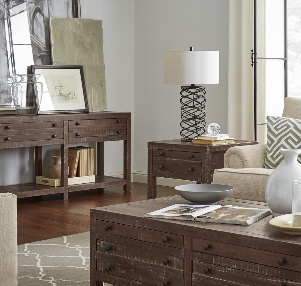 Modus Furniture - Townsend Solid Wood Side Table in Java - 8T0622 veiw 2