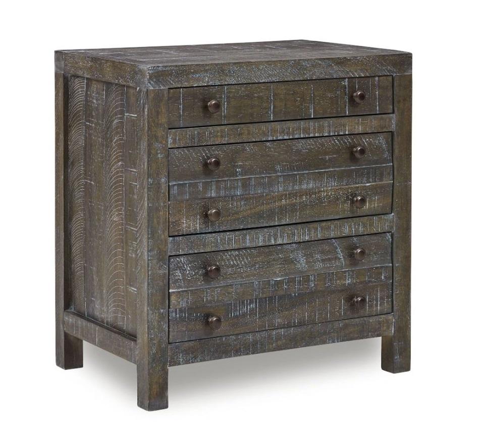 Modus Furniture - Townsend Solid Wood Three Drawer Nighstand in Gunmetal - 8TR981 veiw 1