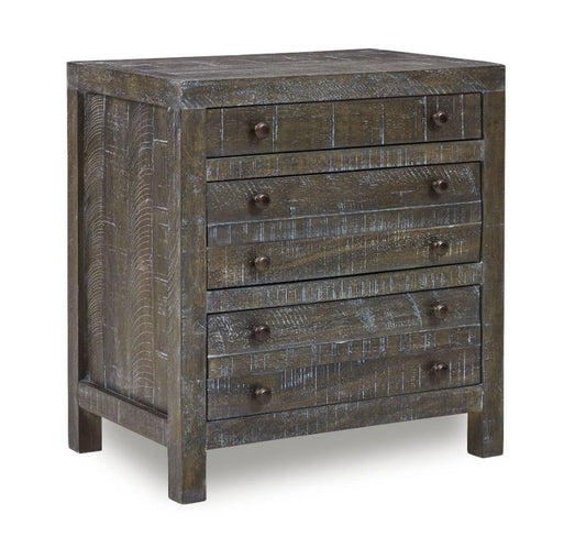 Modus Furniture - Townsend Solid Wood Three Drawer Nighstand in Gunmetal - 8TR981 veiw 1