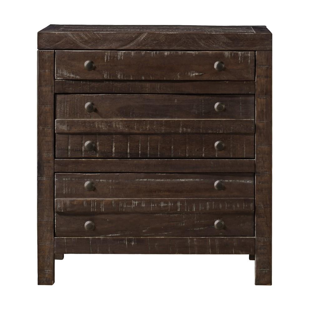 Modus Furniture - Townsend Three Drawer Solid Wood Nightstand in Java - 8T0681 veiw 3