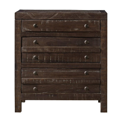 Modus Furniture - Townsend Three Drawer Solid Wood Nightstand in Java - 8T0681 veiw 3