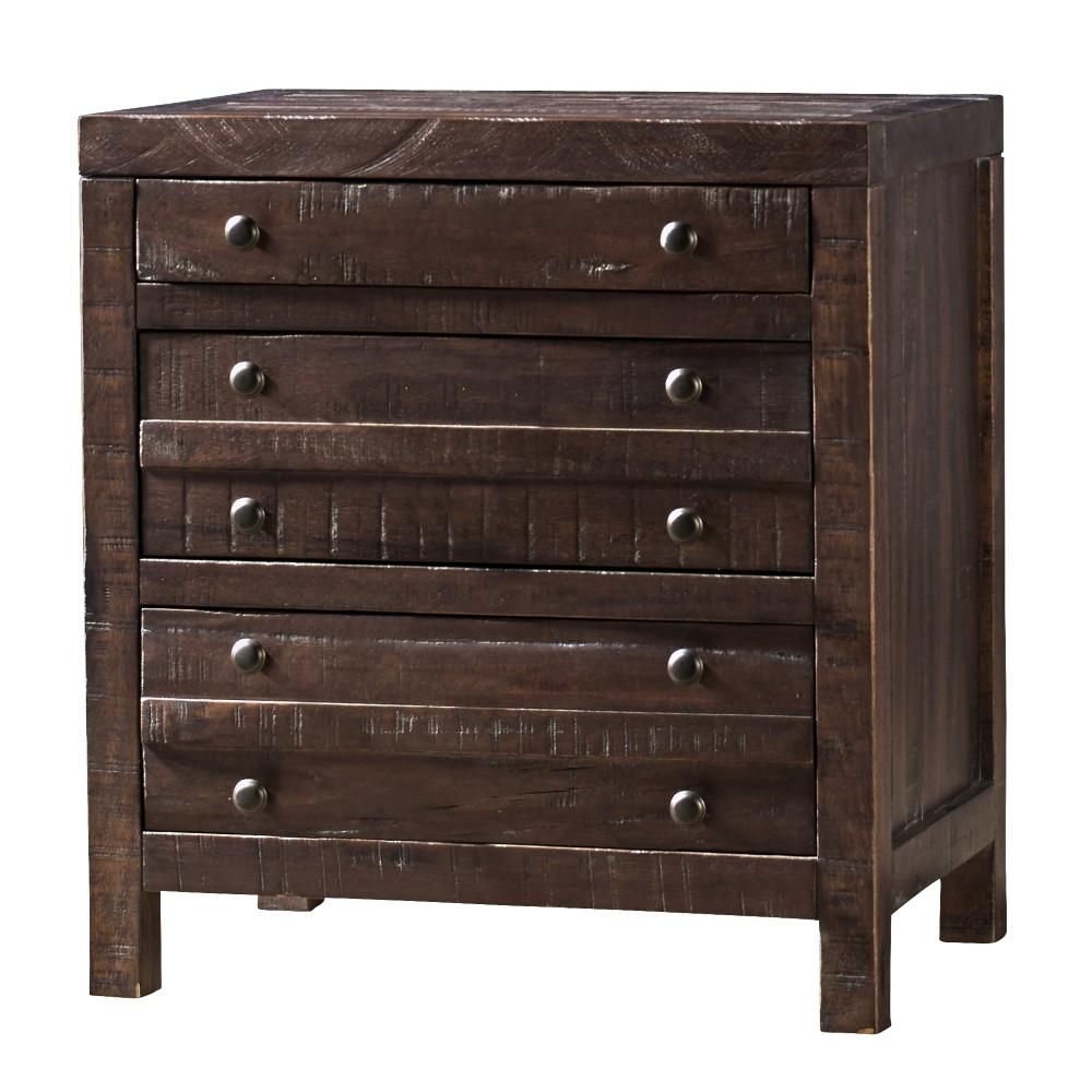 Modus Furniture - Townsend Three Drawer Solid Wood Nightstand in Java - 8T0681 veiw 4