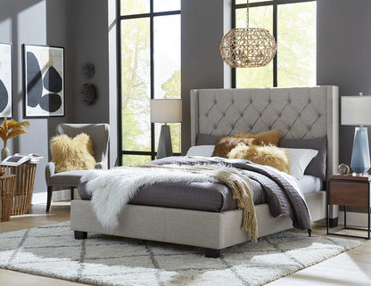 Modus Furniture - Verona Full-size Upholstered Footboard Storage Bed in Speckled Grey - 3ZFBD464 view 4