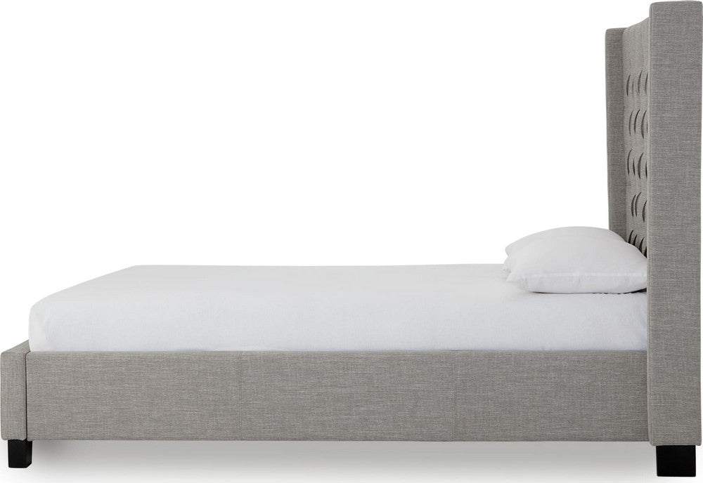 Modus Furniture - Verona Full-size Upholstered Platform Bed in Speckled Grey - 3ZFBL464 view 2