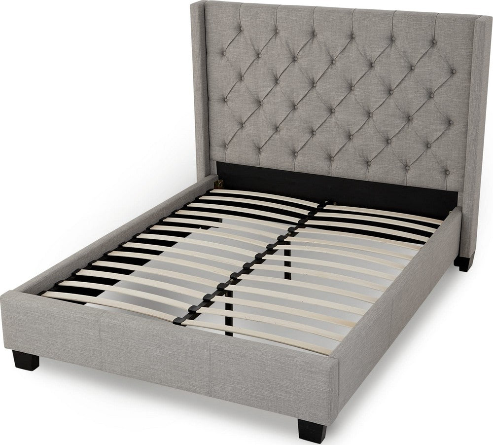 Modus Furniture - Verona Full-size Upholstered Platform Bed in Speckled Grey - 3ZFBL464 view 3