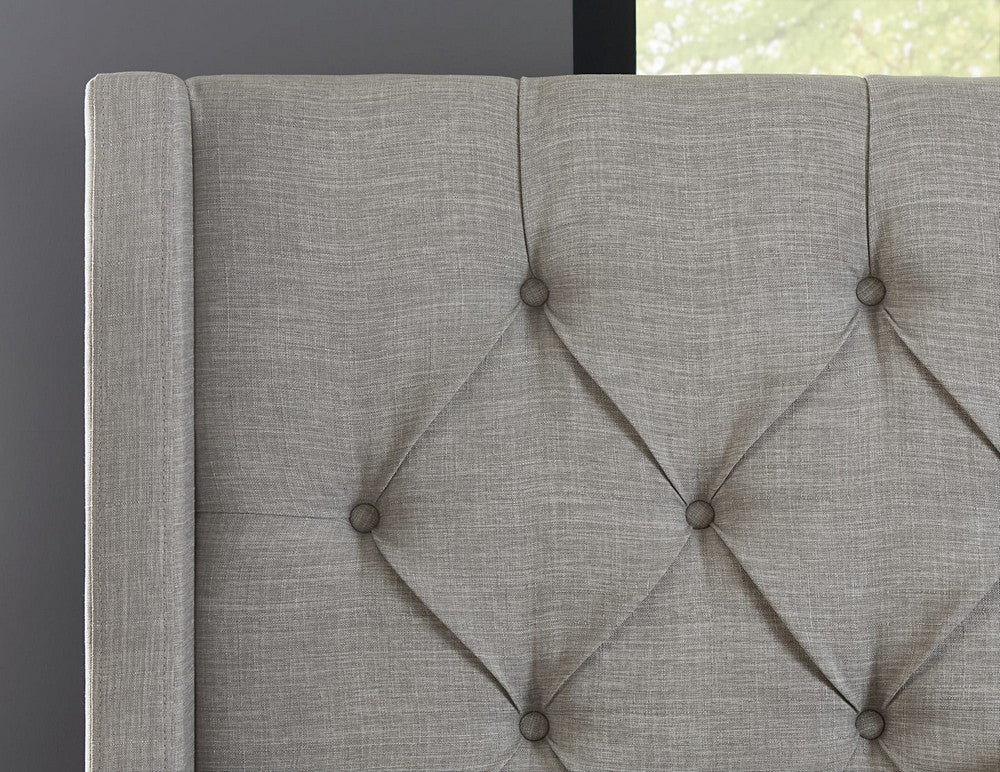 Modus Furniture - Verona Full-size Upholstered Platform Bed in Speckled Grey - 3ZFBL464 view 4
