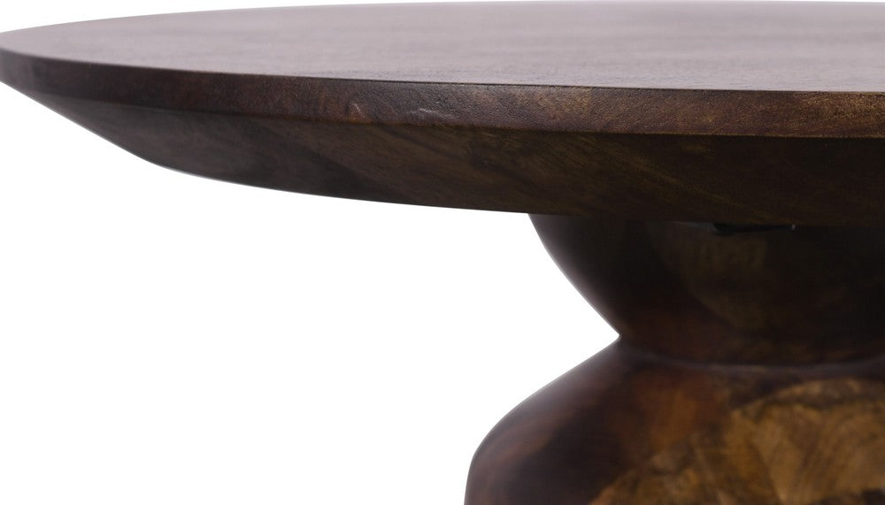 Modus Furniture - Virton Solid Wood Round End Table in Smoked Brown - PMRR22 view 3