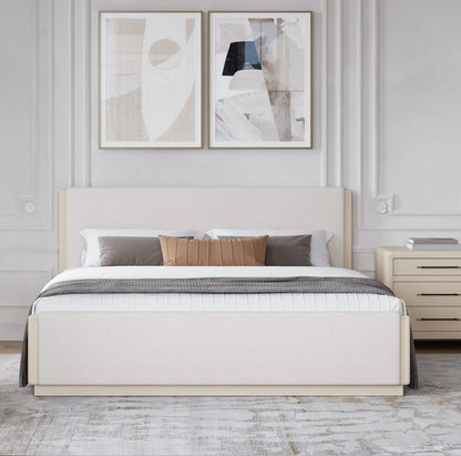 Modus Furniture - Wallen Uph EK Bed - White Sand - TDXXH7 view 6