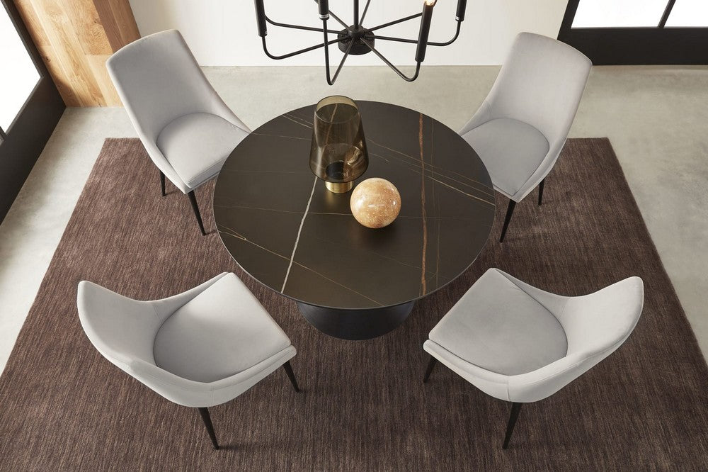 Modus Furniture - Winston Stone Top Metal Base Round Dining Table in Black - FMBF60 view 4