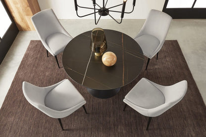 Modus Furniture - Winston Stone Top Metal Base Round Dining Table in Black - FMBF60 view 4