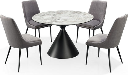 Modus Furniture - Winston Stone Top Metal Base Round Dining Table in Grigio - FMNY60 view 3