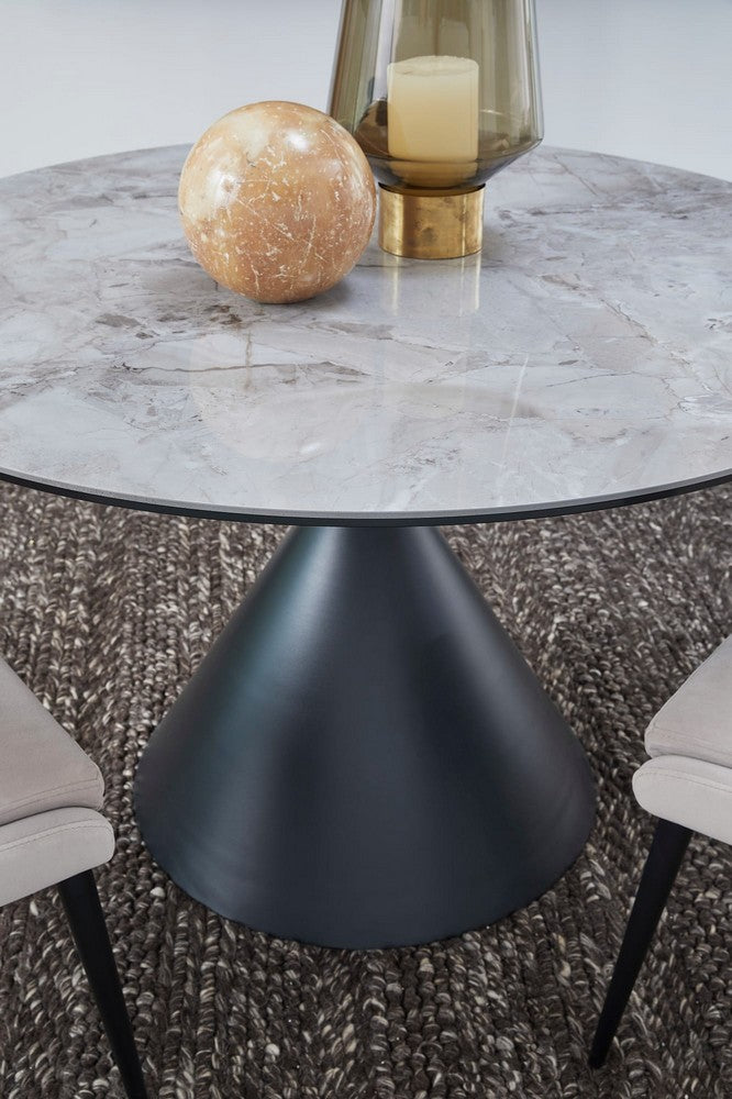 Modus Furniture - Winston Stone Top Metal Base Round Dining Table in Grigio - FMNY60 view 4