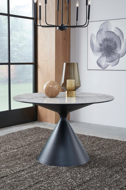 Modus Furniture - Winston Stone Top Metal Base Round Dining Table in Grigio - FMNY60 view 5
