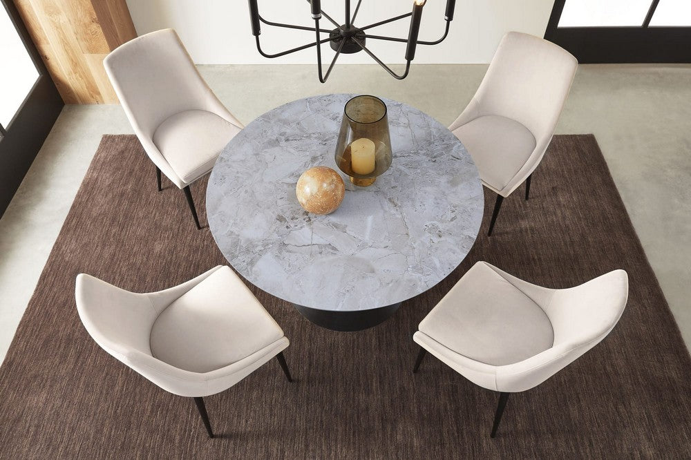 Modus Furniture - Winston Stone Top Metal Base Round Dining Table in Grigio - FMNY60 view 6