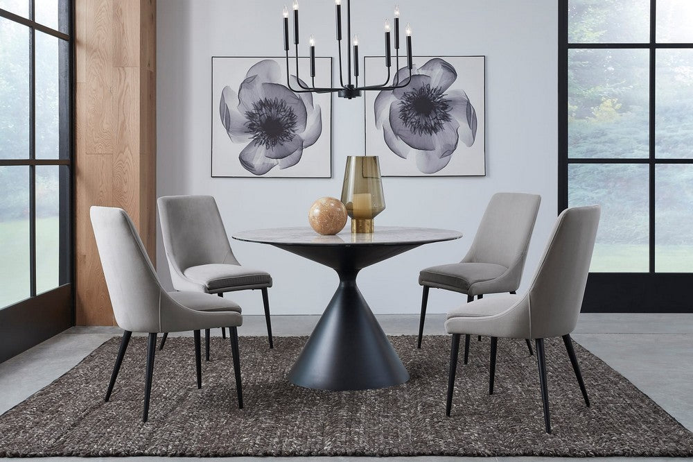 Modus Furniture - Winston Stone Top Metal Base Round Dining Table in Grigio - FMNY60 view 7