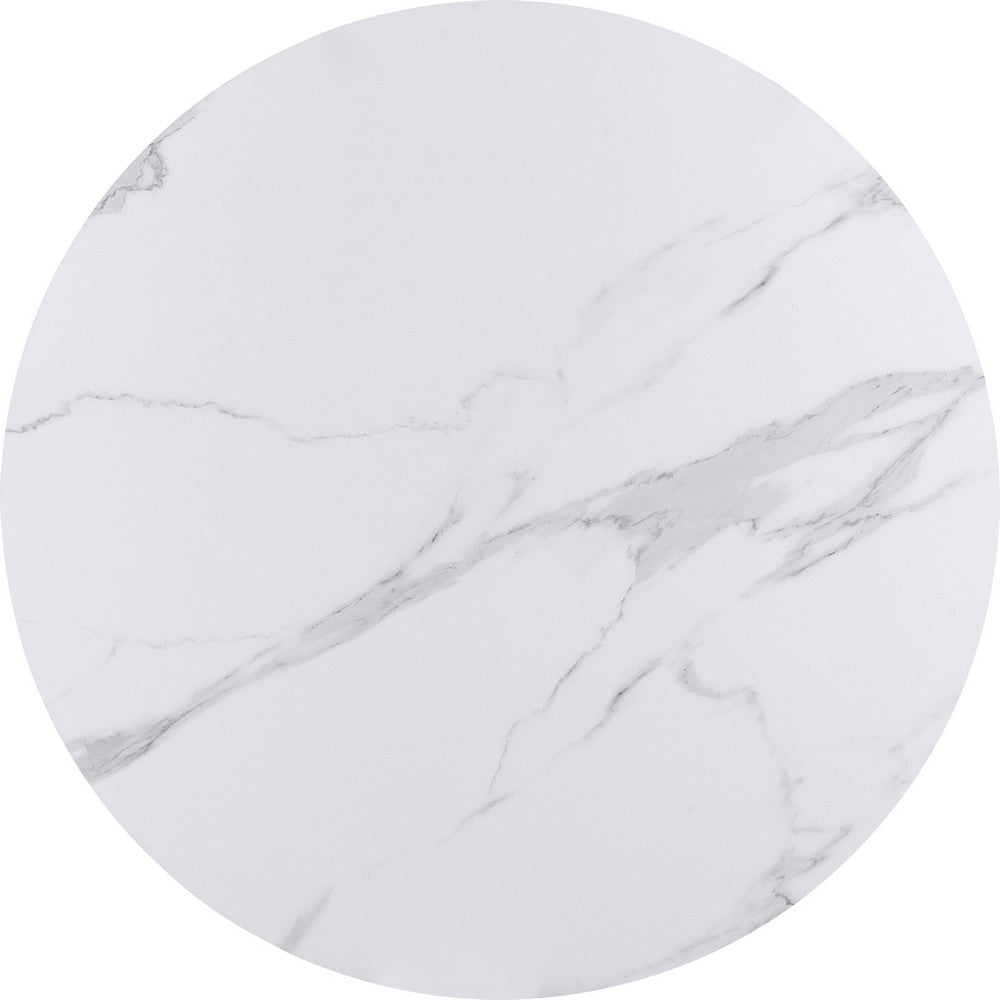 Modus Furniture - Winston Stone Top Metal Base Round Dining Table in Oat Milk and Champagne - FMKR60 view 3