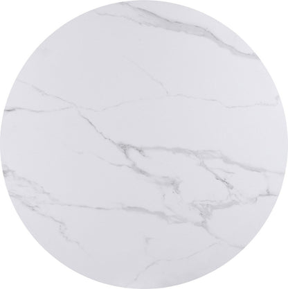 Modus Furniture - Winston Stone Top Metal Base Round Dining Table in Oat Milk and Champagne - FMKR60 view 4