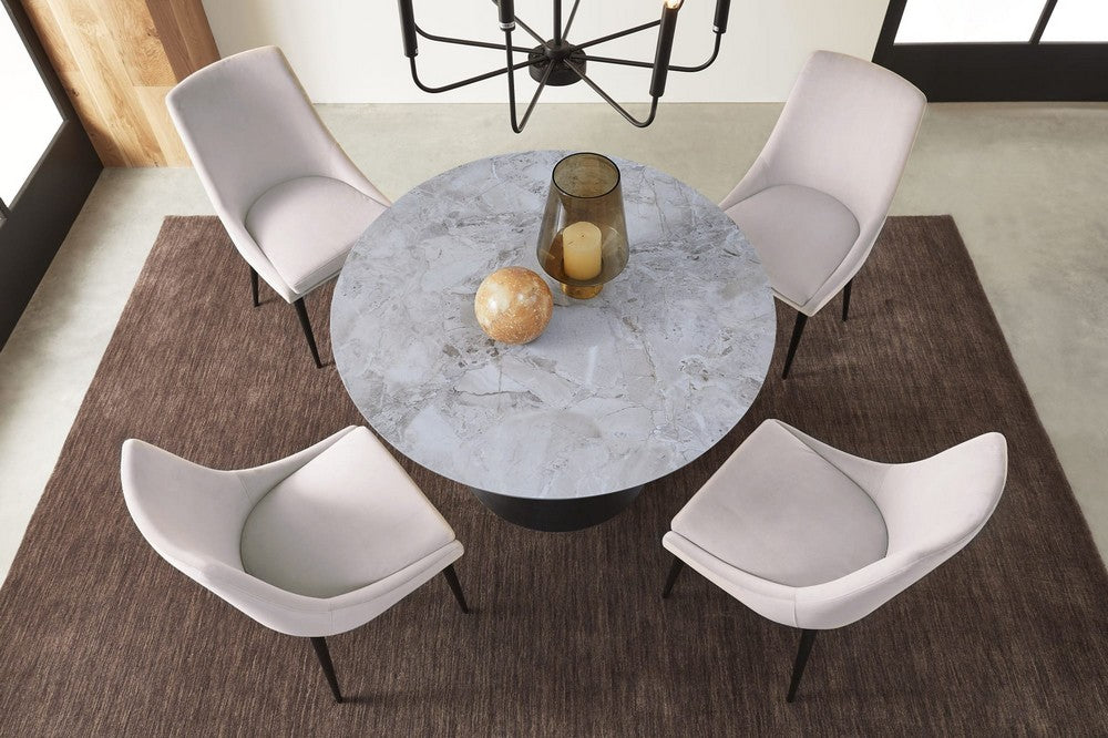 Modus Furniture - Winston Upholstered Metal Leg Dining Chair in Ash Grey and Black - FMBF63_1 view 6