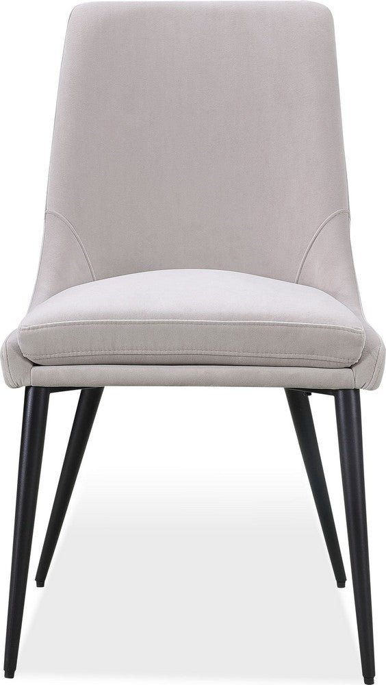 Modus Furniture - Winston Upholstered Metal Leg Dining Chair in Ash Grey and Black Set of 2 - FMBF63_2 view 1