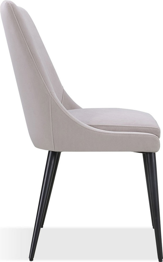 Modus Furniture - Winston Upholstered Metal Leg Dining Chair in Ash Grey and Black Set of 2 - FMBF63_2 view 2