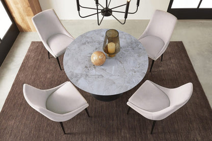 Modus Furniture - Winston Upholstered Metal Leg Dining Chair in Ash Grey and Black Set of 2 - FMBF63_2 view 6