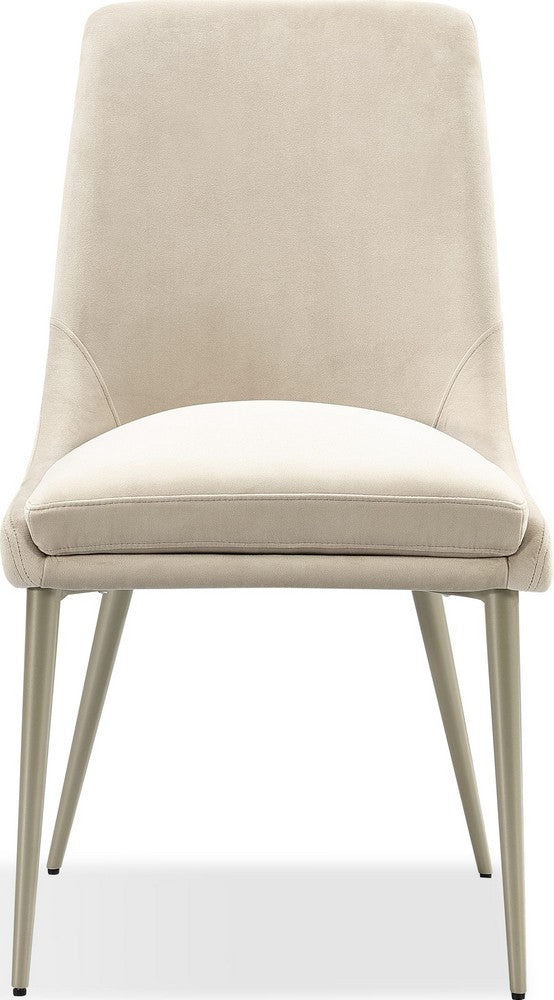 Modus Furniture - Winston Upholstered Metal Leg Dining Chair in Cream and Champagne Set of 2 - FMKR63_2 view 2