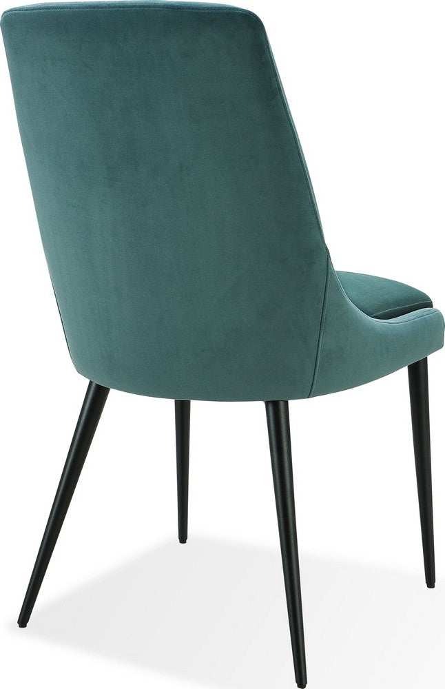 Modus Furniture - Winston Upholstered Metal Leg Dining Chair in Smoked Green and Black - FMBF63G_1 view 3