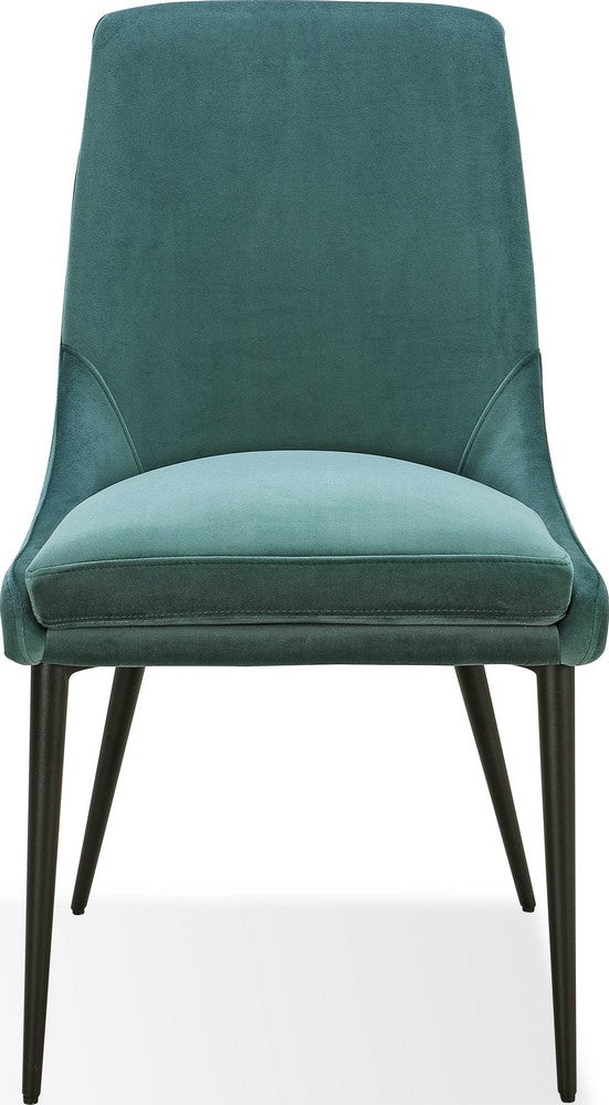 Modus Furniture - Winston Upholstered Metal Leg Dining Chair in Smoked Green and Black Set of 2 - FMBF63G_2 view 2